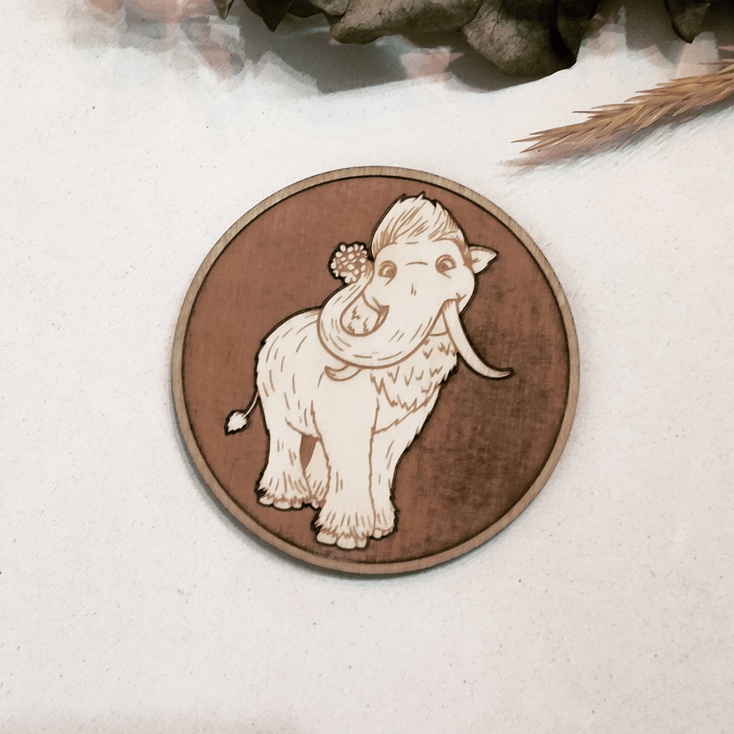 Set of 6 Ice Age Wooden Coasters - Handmade Gift - Housewarming - Wood Kitchenware-3