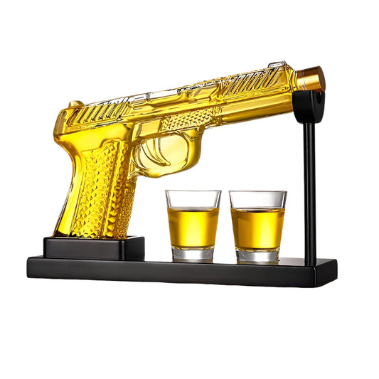 Gun Whiskey Decanter Set with Shot Glasses-0